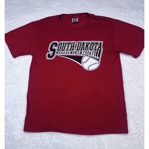 South Dakota Coyote Club Baseball T-Shirt Fruit of the Loom Best Red Small